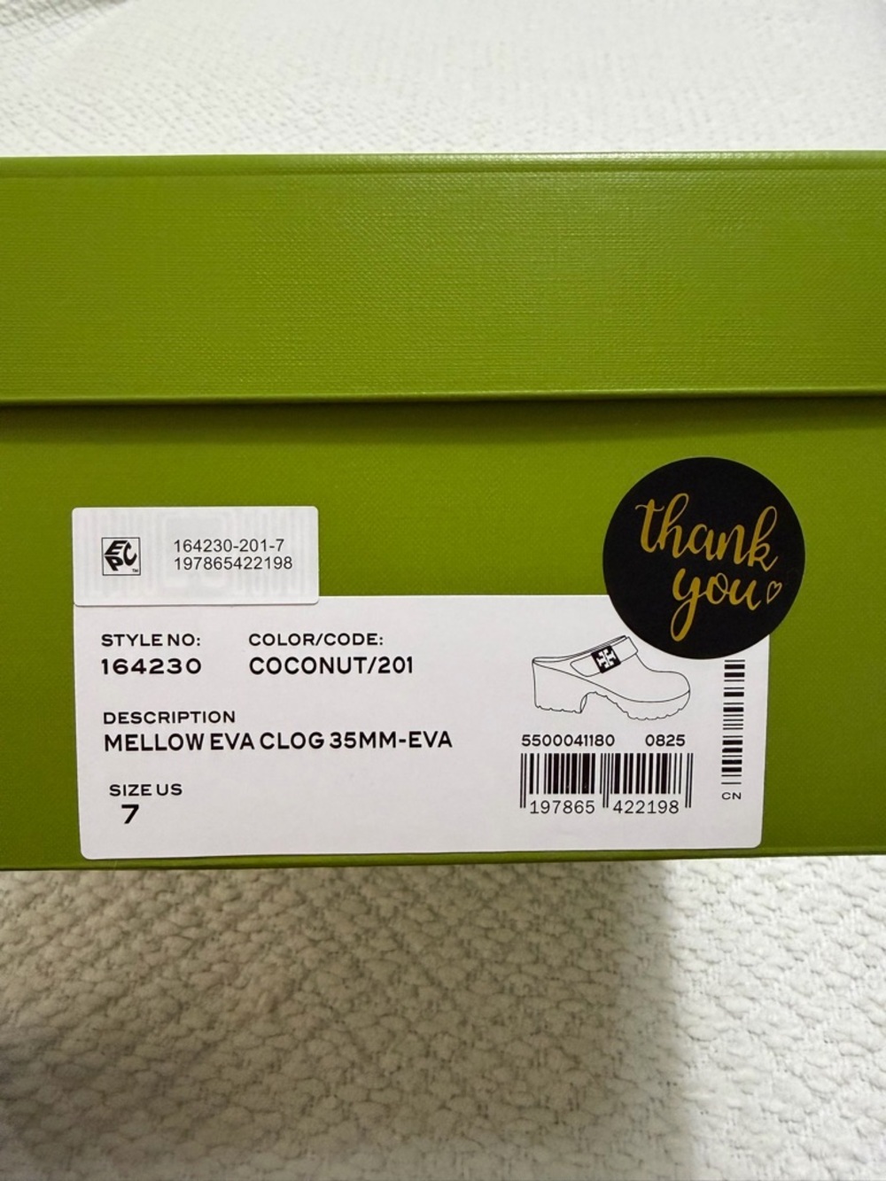 Tory Burch Mellow Platform Heeled Clog Coconut New in Box Women’s Size 7 - Picture 14 of 16